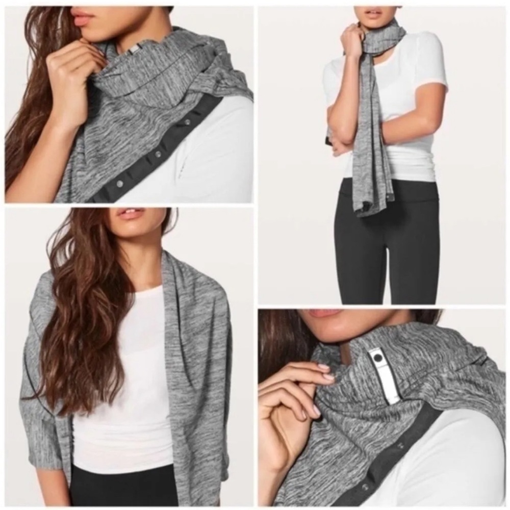 Lululemon Athletica Vinyasa Snap Scarf Herringbone Ghost Wrap